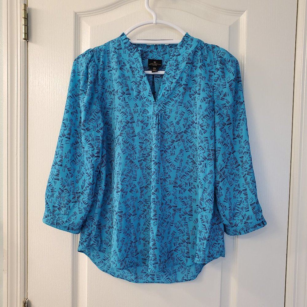 Worthington Petite 3/4 Quarter Sleeve Blouse